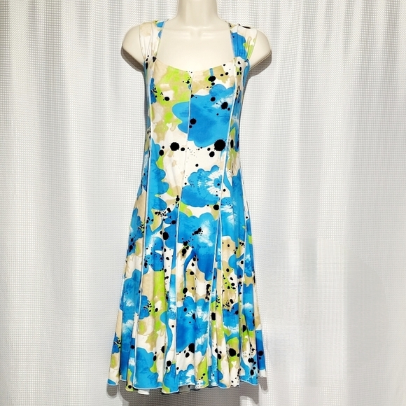 Swing Dress with Stretch Women's Midi Dress with 16 panel swing skirt (M/L) - Picture 2 of 7